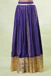 Buy_Naintara Bajaj_Purple Cotton, Organza Gota Patti Square Neck Lace Embroidered Lehenga Set _Online_at_Aza_Fashions