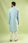 Shop_Arihant Rai Sinha_Blue Jacquard Embroidery Floral Woven Kurta _at_Aza_Fashions