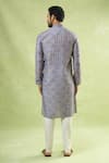 Shop_Arihant Rai Sinha_Gray Viscose Bloom Print Full Sleeves Kurta _at_Aza_Fashions