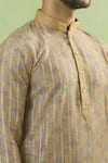 Arihant Rai Sinha_Yellow Viscose Bloomy Print Kurta _Online_at_Aza_Fashions