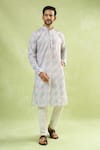 Buy_Arihant Rai Sinha_Multi Color Viscose Embroidery Chikankari Gradient Printed Kurta 