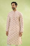 Buy Arihant Rai Sinha Red Viscose Embroidery Chikankari Jaal Kurta Buy_Arihant Rai Sinha_Red Viscose Embroidery Chikankari Jaal Kurta