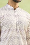 Buy_Arihant Rai Sinha_Purple Viscose, Silk Embroidery Abstract Print Chikankari Kurta _Online_at_Aza_Fashions