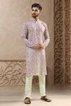Buy Arihant Rai Sinha Gray Viscose, Silk, Cotton Geometric Print Kurta And Pant Set at Aza Fashions Buy_Arihant Rai Sinha_Gray Viscose, Silk, Cotton Geometric Print Kurta And Pant Set_at_Aza_Fashions