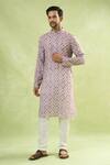 Arihant Rai Sinha Gray Viscose, Silk, Cotton Geometric Print Kurta And Pant Set at Aza Fashions Arihant Rai Sinha_Gray Viscose, Silk, Cotton Geometric Print Kurta And Pant Set_at_Aza_Fashions