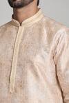 Arihant Rai Sinha_Peach Viscose, Polyester Mughal Geometric Printed Kurta And Pant Set_Online_at_Aza_Fashions
