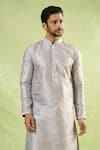 Shop Arihant Rai Sinha Gray Viscose, Polyester Embroidery Mughal Geometric Print Kurta And Pant Set Online at Aza Fashions Shop_Arihant Rai Sinha_Gray Viscose, Polyester Embroidery Mughal Geometric Print Kurta And Pant Set _Online_at_Aza_Fashions