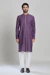 Arihant Rai Sinha_Purple Viscose, Polyester Mirrors Embroidered Kurta And Pant Set _Online_at_Aza_Fashions