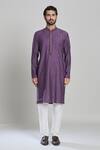 Arihant Rai Sinha Purple Viscose, Silk Mirrors Embroidered Placket Kurta Online at Aza Fashions Arihant Rai Sinha_Purple Viscose, Silk Mirrors Embroidered Placket Kurta _Online_at_Aza_Fashions