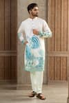 Buy Arihant Rai Sinha Cream Viscose, Cotton Abstract Print Kurta Set at Aza Fashions Buy_Arihant Rai Sinha_Cream Viscose, Cotton Abstract Print Kurta Set_at_Aza_Fashions