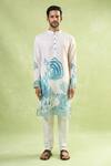 Arihant Rai Sinha Cream Viscose, Cotton Abstract Print Kurta Set at Aza Fashions Arihant Rai Sinha_Cream Viscose, Cotton Abstract Print Kurta Set_at_Aza_Fashions