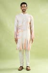 Shop Arihant Rai Sinha Cream Viscose, Cotton Abstract Stripe Print Kurta And Pant Set Online at Aza Fashions Shop_Arihant Rai Sinha_Cream Viscose, Cotton Abstract Stripe Print Kurta And Pant Set_Online_at_Aza_Fashions