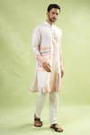 Arihant Rai Sinha Cream Viscose, Cotton Abstract Stripe Print Kurta And Pant Set at Aza Fashions Arihant Rai Sinha_Cream Viscose, Cotton Abstract Stripe Print Kurta And Pant Set_at_Aza_Fashions