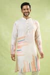 Buy Arihant Rai Sinha Cream Viscose, Cotton Abstract Stripe Print Kurta And Pant Set Buy_Arihant Rai Sinha_Cream Viscose, Cotton Abstract Stripe Print Kurta And Pant Set