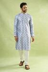 Buy_Arihant Rai Sinha_Gray Viscose, Polyester Sequins Geometric Embroidered Kurta Set