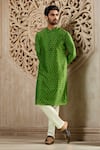 Buy_Arihant Rai Sinha_Green Cotton Abstract Print Kurta Set _at_Aza_Fashions