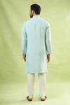 Shop_Arihant Rai Sinha_Sky Blue Cotton, Linen Mirrors, Embroidery Kurta_at_Aza_Fashions