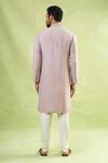 Shop_Arihant Rai Sinha_Purple Cotton, Linen Mirrors, Embroidery And Thread Kurta_at_Aza_Fashions