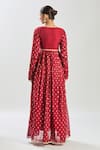Shop Samyukta Singhania Red Chanderi, Organza Embroidery, Lace Floral Woven Anarkali Set With Jacket at Aza Fashions Shop_Samyukta Singhania_Red Chanderi, Organza Embroidery, Lace Floral Woven Anarkali Set With Jacket _at_Aza_Fashions