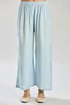 Buy_Samyukta Singhania_Gray Organza, Silk Sequins, Embroidery V-neck Floral Kurta Set 