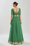 Shop_Naintara Bajaj_Green Georgette Lace V-neck Embellished Lehenga Set _at_Aza_Fashions