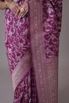 Samyukta Singhania_Purple Georgette Embroidery Woven Floral Vine Handloom Saree_Online_at_Aza_Fashions
