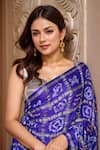 Buy_Samyukta Singhania_Blue Silk Bows, Zari Bandhani Gharchola Saree