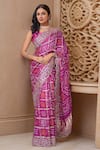 Buy_Samyukta Singhania_Purple Silk Woven Bandhani Gota Work Gharchola Saree _at_Aza_Fashions