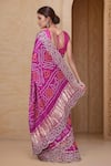 Shop_Samyukta Singhania_Purple Silk Woven Bandhani Gota Work Gharchola Saree _at_Aza_Fashions