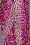 Samyukta Singhania_Purple Silk Woven Bandhani Gota Work Gharchola Saree _Online_at_Aza_Fashions