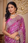 Samyukta Singhania_Purple Silk Woven Bandhani Gota Work Gharchola Saree _at_Aza_Fashions