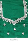 Samyukta Singhania_Green Silk Gota Patti Floral Work Saree And Unstitched Blouse Piece_Online_at_Aza_Fashions