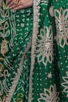 Buy_Samyukta Singhania_Green Silk Gota Patti Floral Work Saree And Unstitched Blouse Piece_Online_at_Aza_Fashions
