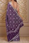 Shop_Samyukta Singhania_Purple Silk Gota Patti, Embroidery Work Bandhani Saree With Blouse Piece_at_Aza_Fashions