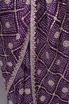 Samyukta Singhania_Purple Silk Gota Patti, Embroidery Work Bandhani Saree With Blouse Piece_Online_at_Aza_Fashions