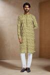 Buy_Arihant Rai Sinha_Green Viscose, Polyester Foliage Print Kurta Set_at_Aza_Fashions