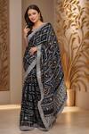 Buy_Samyukta Singhania_Black Silk Gota Patti, Embroidery Bandhani Checkered Gharchola Saree_at_Aza_Fashions