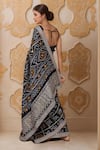 Shop_Samyukta Singhania_Black Silk Gota Patti, Embroidery Bandhani Checkered Gharchola Saree_at_Aza_Fashions