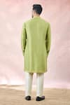 Masaba_Green Silk, Viscose Embroidery The Pista Barfi Sherwani Pant Set _Online