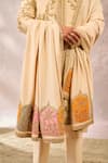 Shop_Masaba_Beige Viscose, Silk Sequins, Beads The Bombay Barfi Sherwani And Pant Set _Online