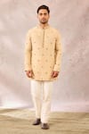 Shop_Masaba_Ivory Koti Heavy Raw Silk Embroidery Zardozi The Kaju Katli Raja Pant Set 