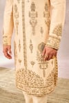 Shop_Masaba_Beige Sherwani Heavy Raw Silk Embroidery Zardozi The Matka Kulfi Pant Set 