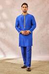 Masaba_Blue Bundi Heavy Raw Silk Embroidery Gulmohar The Neel Bahar Kurta Set _Online