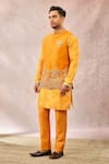 Masaba_Yellow Bundi Heavy Raw Silk Embroidery Gul Jharokha The Son Patissa Kurta Set _at_Aza_Fashions