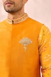 Shop_Masaba_Yellow Bundi Heavy Raw Silk Embroidery Gul Jharokha The Son Patissa Kurta Set 