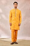 Buy_Masaba_Yellow Bundi Heavy Raw Silk Embroidery Gul Jharokha The Son Patissa Kurta Set _Online