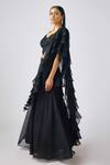 Buy Basanti - Kapde Aur Koffee Black Organza Beads, Sequins, Cut Work Embroidered Waistband Lehenga Set Online at Aza Fashions Buy_Basanti - Kapde Aur Koffee_Black Organza Beads, Sequins, Cut Work Embroidered Waistband Lehenga Set_Online_at_Aza_Fashions