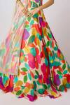Basanti - Kapde Aur Koffee_Multi Color Georgette Embroidery, Multicolor French Bloom Print Lehenga Set_Online_at_Aza_Fashions