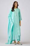 Buy Basanti - Kapde Aur Koffee Blue Muslin Cut Work Round Neck Embellished Aqua Kurta Pant Set Online at Aza Fashions Buy_Basanti - Kapde Aur Koffee_Blue Muslin Cut Work Round Neck Embellished Aqua Kurta Pant Set _Online_at_Aza_Fashions