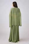 Shop Basanti - Kapde Aur Koffee Green Georgette Beads Square Neck Embroidered Cape Sharara Set at Aza Fashions Shop_Basanti - Kapde Aur Koffee_Green Georgette Beads Square Neck Embroidered Cape Sharara Set _at_Aza_Fashions